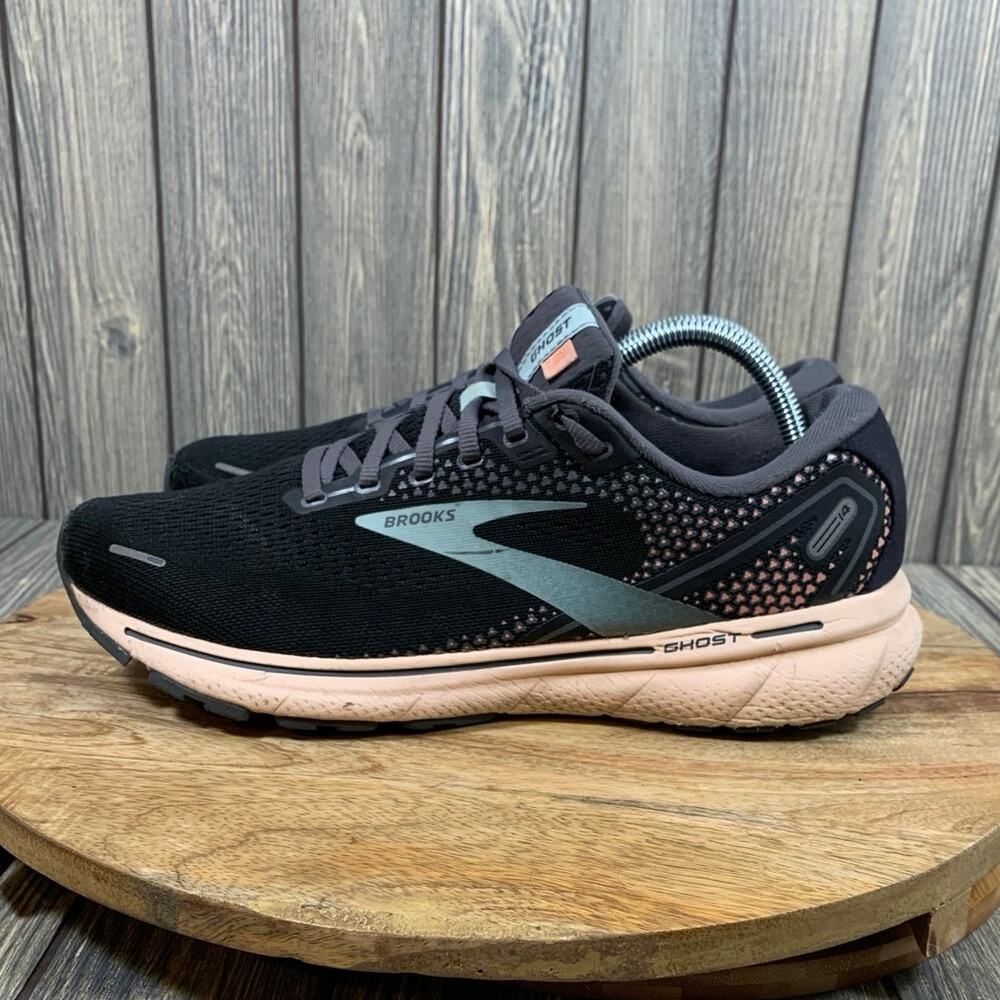 Brooks Ghost 14 Women Running Jogging Walking Sneakers Shoes 11‎ Black Pink Teal